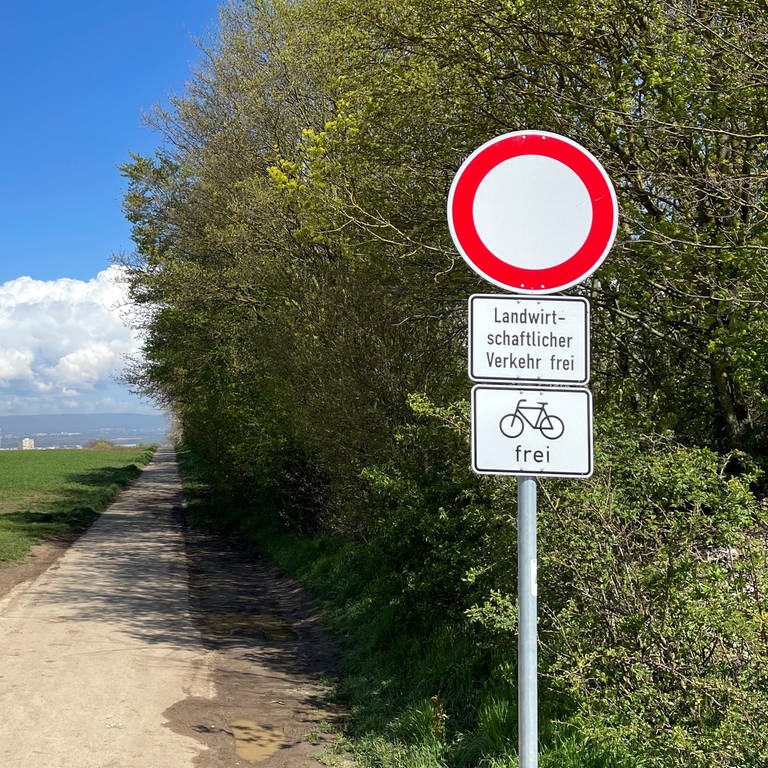 Hier ist die Durchfahrt für alle Fahrzeugarten verboten. Ausnahmen: Landwirtschaftlicher Verkehr und Fahrräder 